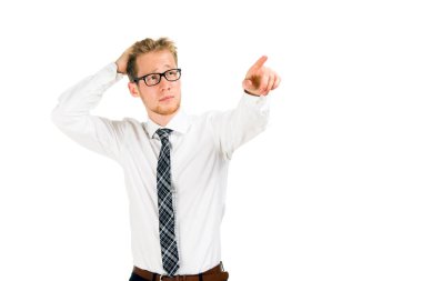 Akıllı bir genç işadamı portresi yarım uzunluk