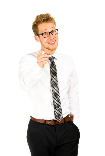 Retrato de medio cuerpo de un joven empresario inteligente —  Fotos de Stock