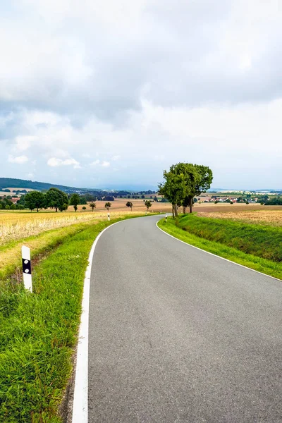 Asphalted road among fields — Stock Photo, Image