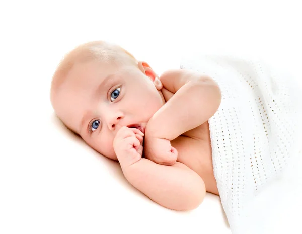 Porträtt av en fyra månader gammal bebis — Stockfoto