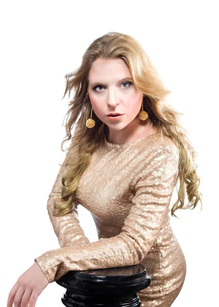 Volledig portret van mooi Kaukasisch blond meisje — Stockfoto