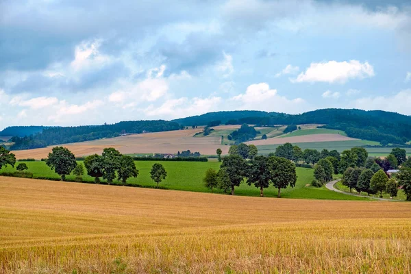 Vista da paisagem e as montanhas ao fundo . — Fotografia de Stock