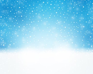 Mavi beyaz tatil, kış, Noel kartı ile kar yağışı