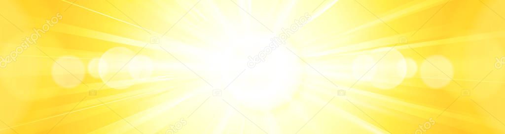 Abstract vivid bright yellow orange sun burst panorama backgroun