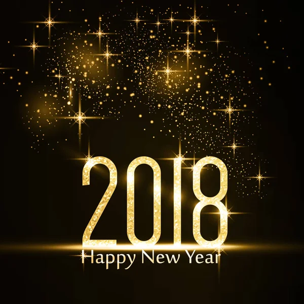Mutlu yeni yıl 2018 arka plan ile altın glitter — Stok Vektör