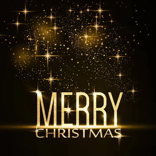 Merry Christmas typography background with gold glitter, sparkli — Stock Vector