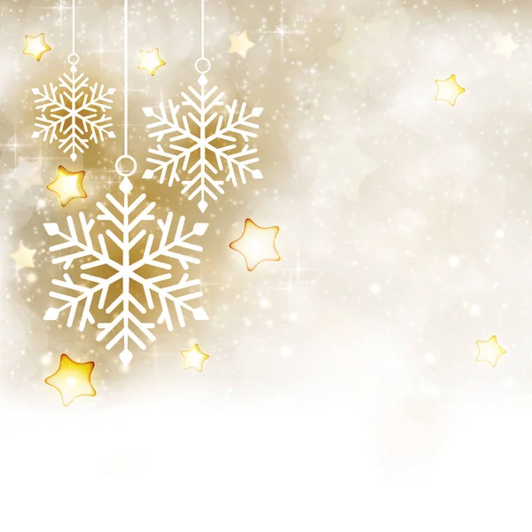 Inverno dourado branco, fundo de Natal com flocos de neve e st Vetores De Bancos De Imagens