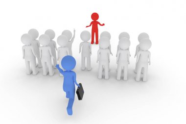 bir günlük 3D işleme size toplantı kil karakterlerle bir katılımcı çok geç geldiği