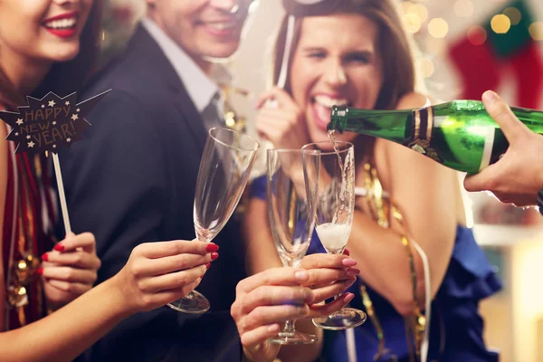 Group of friends celebrating New Year — Stock Photo, Image