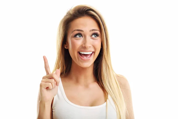 Mujer feliz sonriendo — Foto de Stock