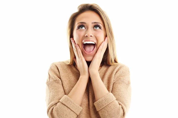 Mujer feliz sonriendo — Foto de Stock