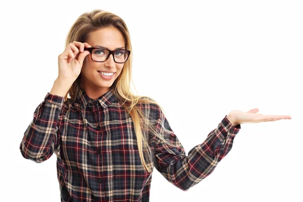 Mujer feliz sonriendo — Foto de Stock