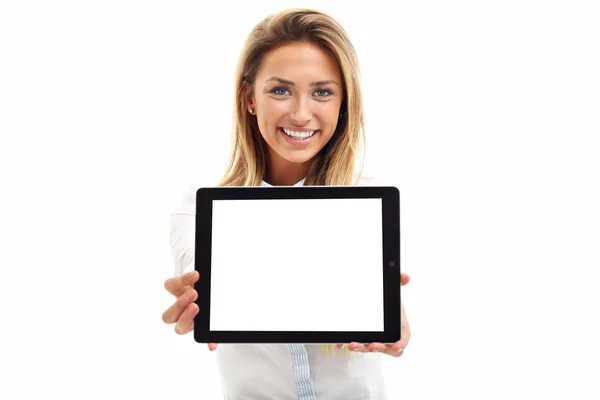 Woman using digital tablet computer — Stock Photo, Image