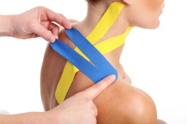 Özel Fizyo kaseti tak gösteren resim geri beyaz arka plan üzerinde yaralı