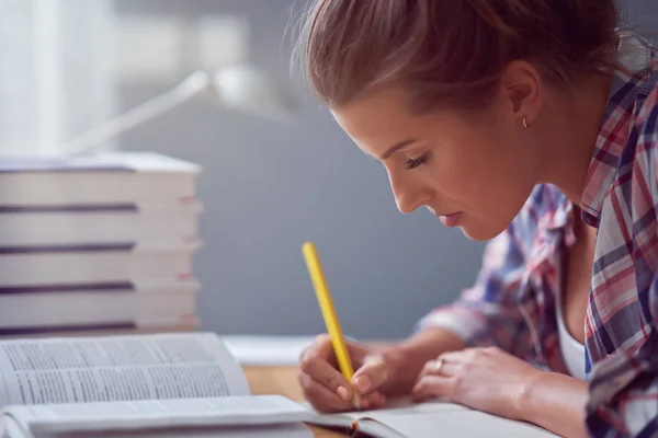 Estudiante aprendiendo en casa —  Fotos de Stock