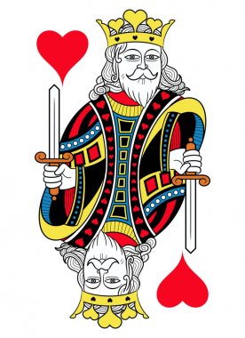 King of Hearts isolated French Version clipart