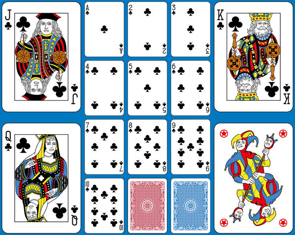 Клубы Suite Playing Cards French Style
