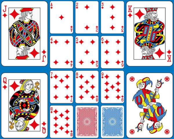 Diamonds Suite Playing Cards French Style