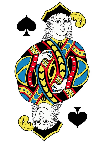 Jack of Spades isoleret fransk version – Stock-vektor