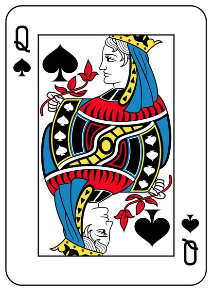 Queen of Spades Francouzská verze — Stockový vektor