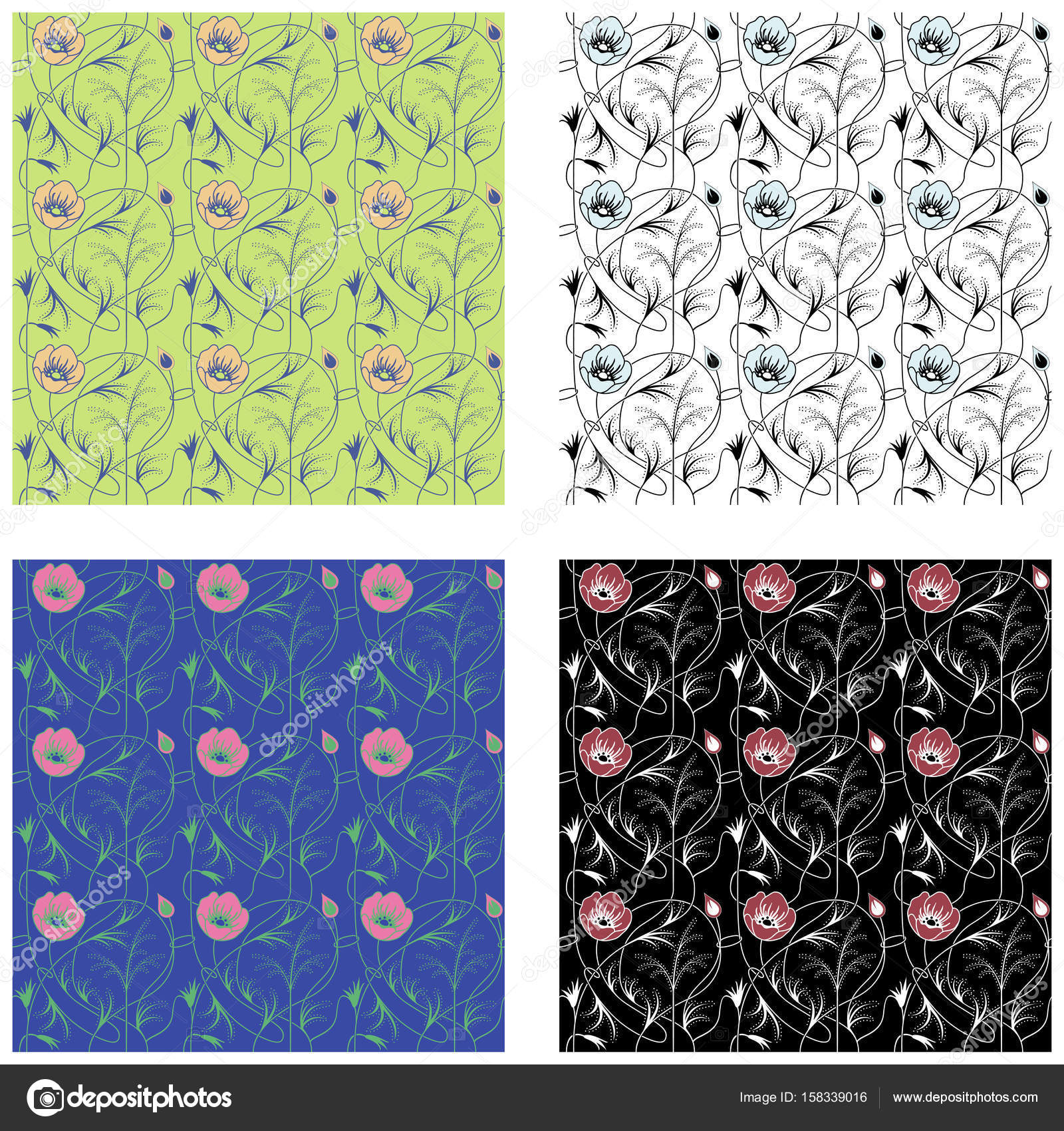 Dessin De Fleurs De Style Art Nouveau Image Vectorielle