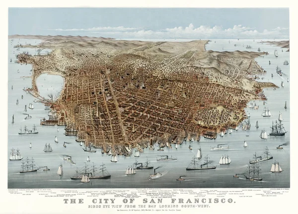 San Francisco vista superior ilustração do vintage Imagens De Bancos De Imagens Sem Royalties