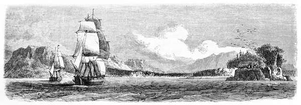Vintage illustration av Saint Nicholas Bay — Stockfoto