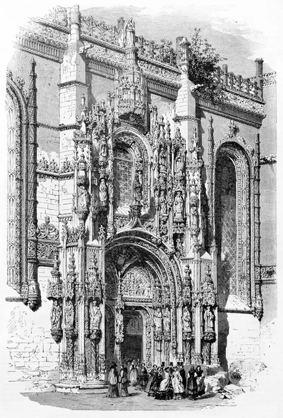 Portal de piedra del monasterio. Ilustración vintage —  Fotos de Stock