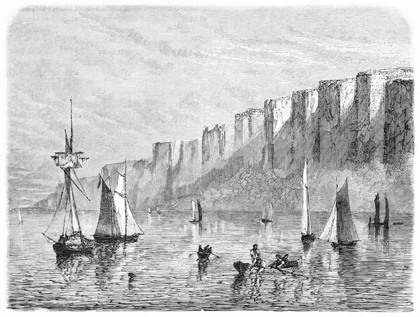 Palisades, rio Hudson, Estados Unidos. ilustração vintage — Fotografia de Stock
