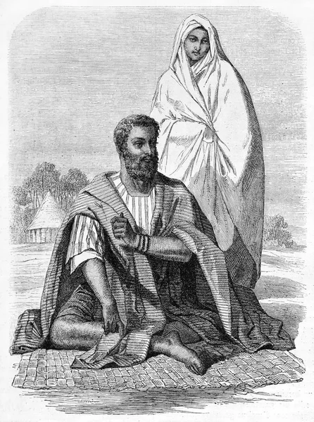 Moorse man en vrouw vintage illustratie. — Stockfoto