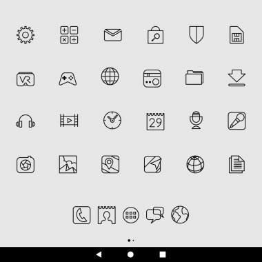 Akıllı telefon Apps ve satır simgeler