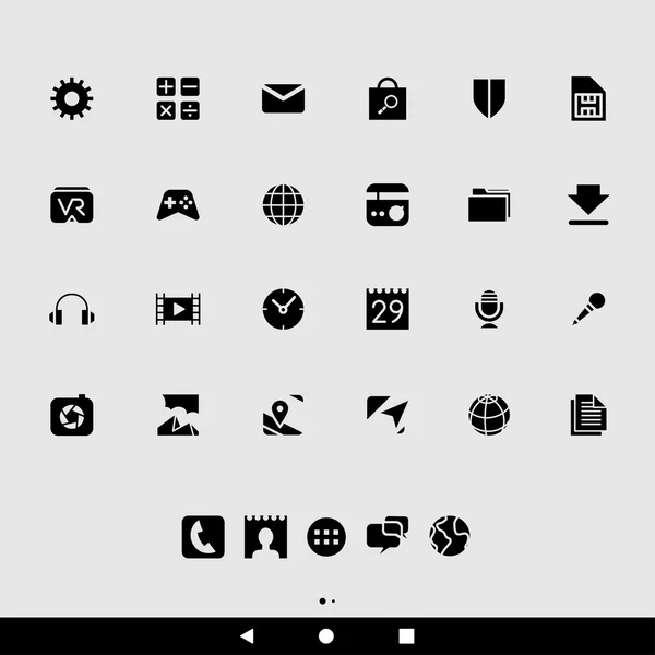 Aplicaciones Negro Smartphone e iconos — Foto de Stock