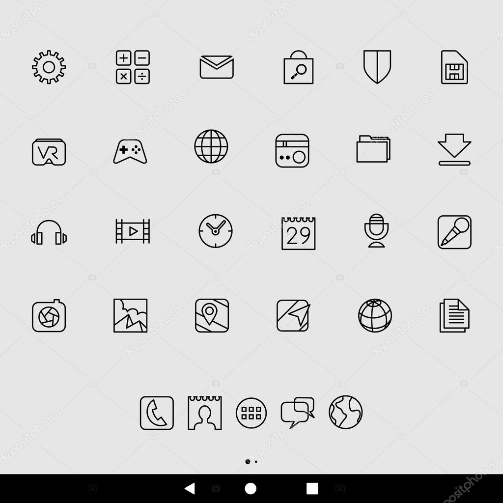 Smartphone Apps and Line Icons