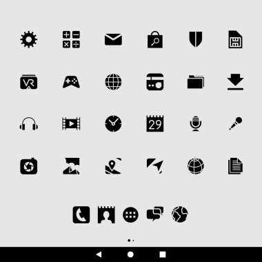 Siyah Smartphone Apps ve simgeler