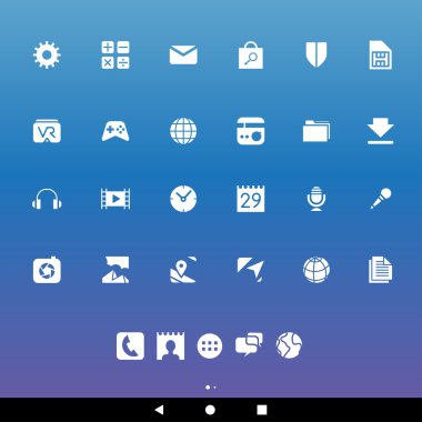 Beyaz Smartphone Apps ve simgeler