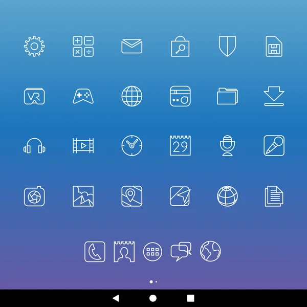 Vit linje Smartphone Apps och ikoner — Stock vektor