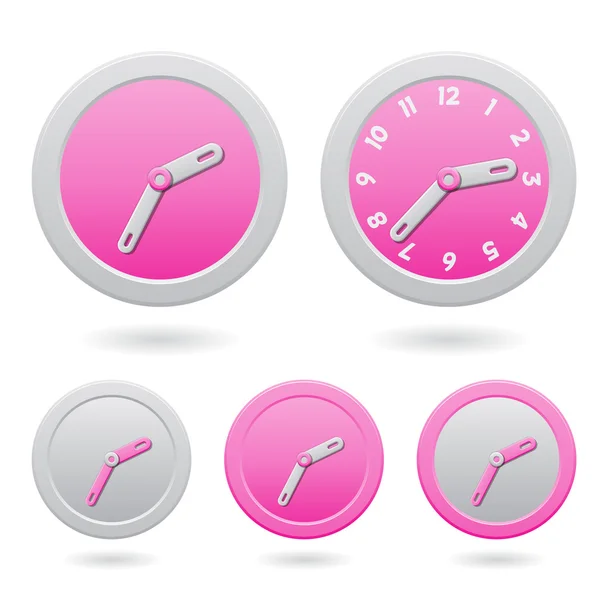Relógio Rosa Moderno Isolado em Branco —  Vetores de Stock