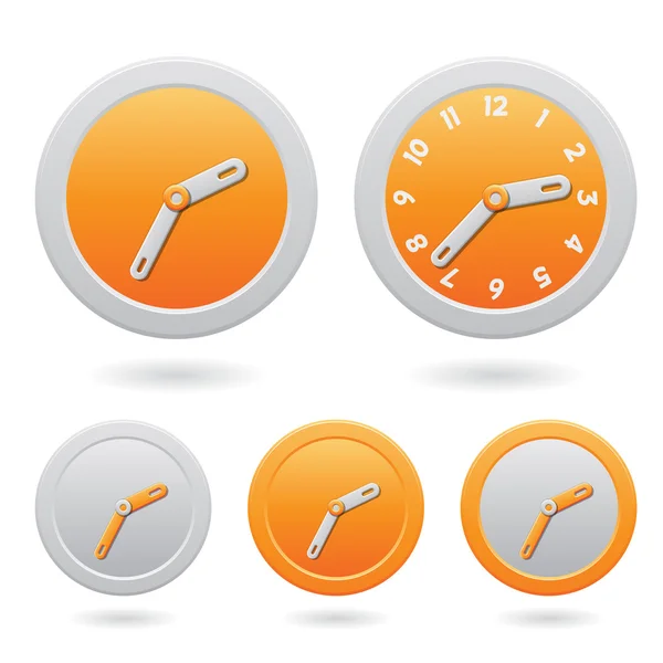 Relojes anaranjados modernos aislados en blanco — Archivo Imágenes Vectoriales