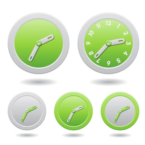 Relógio Verde Moderno Isolado em Branco —  Vetores de Stock