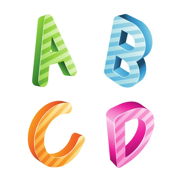 Colorful Striped Letters — Stock Photo, Image