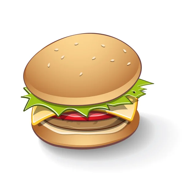 Smakelijke Hamburger Cartoon — Stockfoto