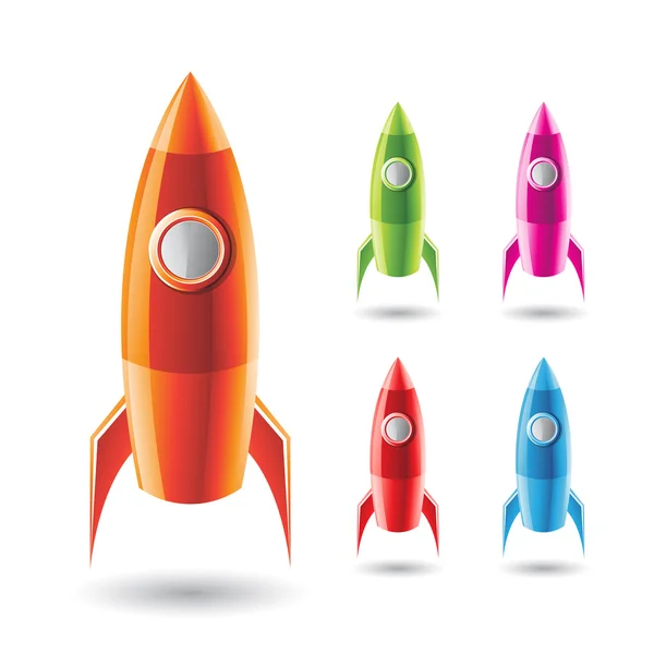 Colorful Rockets Icons — Stock Photo, Image