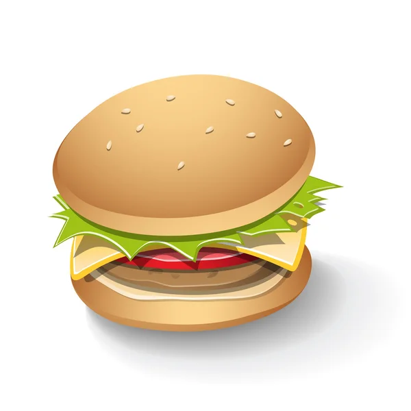 맛 있는 햄버거 만화 — 스톡 사진