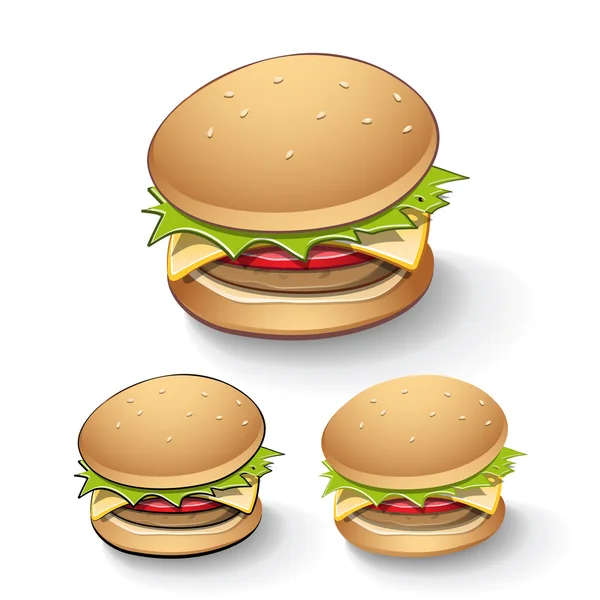 Saboroso hambúrguer desenhos animados —  Vetores de Stock
