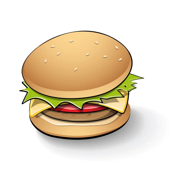 Leckere Burger-Karikatur — Stockvektor