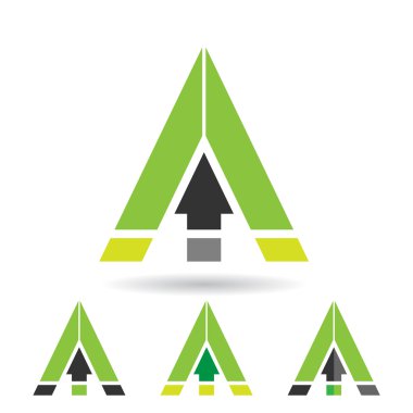 A harfi renkli soyut üçgen simgesi