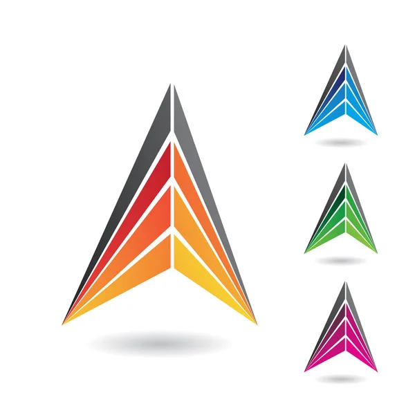 Triangolo astratto colorato Simbolo della lettera A — Vettoriale Stock