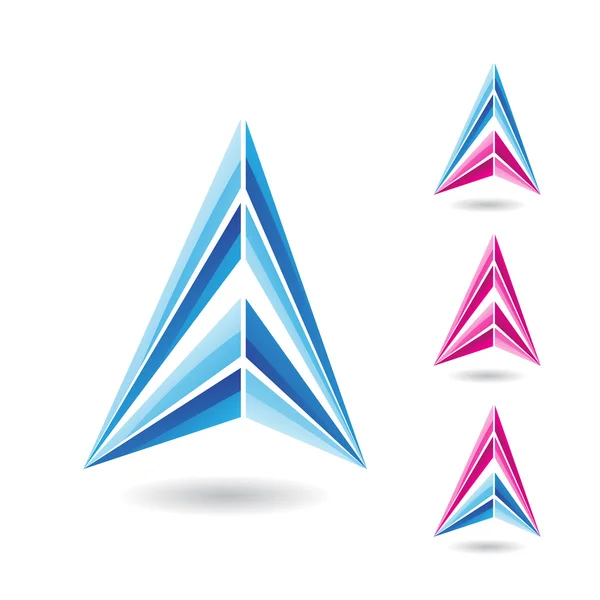 Színes absztrakt háromszög jelképe A betű — Stock Vector