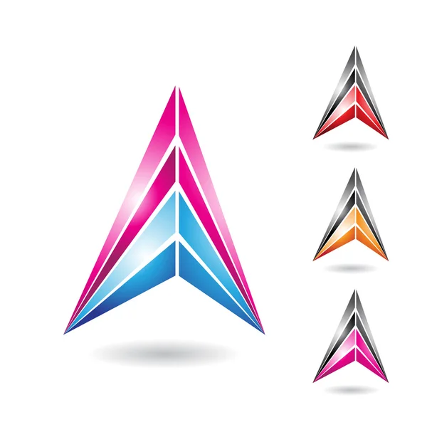 Símbolo abstrato colorido do triângulo da letra A —  Vetores de Stock