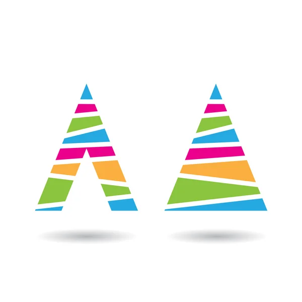 Symbole abstrait coloré de triangle de la lettre A — Image vectorielle